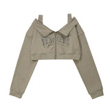 Women Hoodie Cardigan Sweater Girls Autumn Letter Printing