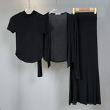 Women Long Sleeve Shirt Long Sleeve Cardigan Jacket Fishtail Skirt