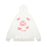 Men Hoodie Bowknot Printed Hoodie Boys Loose Autumn and Winter