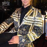 Men's Suits Vests Fashion Printed Suit Men