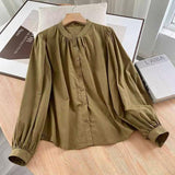 Women T-Shirt Spring and Autumn Puff Sleeve Women's Shirt Long Sleeve Top