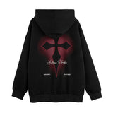 Men Hoodie Dark Style Cross Printed Hoodie