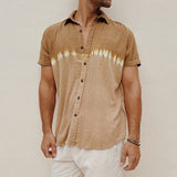 Men Shirt Men's Short Sleeve Shirt Summer Breathable Short Sleeve Shirt