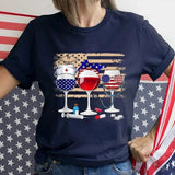 Women's Independence Day T Shirt round Neck Short Sleeve T-shirt Women's Top