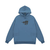 Men Hoodie Lightning Printed Hoodie Loose High Collar Pullover Hoodie Autumn and Winter