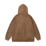 Men Hoodie Five-Pointed Star Spray Painting Printed Hoodie Loose Zip Coat