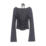 Women T-Shirt Long Sleeve T-shirt Short Design Bottoming Shirt Top