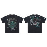 Lost Intricacy T-Shirt Medusa Snakehead Print Short Sleeve Wash