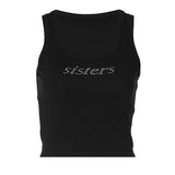 Women Halter Tops Women's Summer Fashion Slim Fit Midriff-Baring Rhinestone Sleeveless