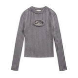 Men Long Sleeve Shirt Black Sexy Tight Knitted Upper Clothes Long Sleeves T-shirt Women