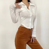 Women T-Shirt Cardigan Spring and Summer Women's Clothing T-shirt Long Sleeve Top