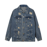 Men Denim Jacket Heart Printing Denim Jacket