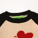 Women Sweater Color Matching Sweater O-neck Short Girls' Autumn Casual Sweater