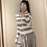 Women Long Sleeve Shirt Striped Stitching Cardigan Top Women's Long Sleeve Autumn