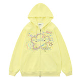 Men Hoodie Two-Way Zipper Woven Five-Pointed Star Cardigan Sweater