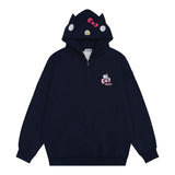 Men Hoodie Cartoon Animal Cat Printing Sweater Coat