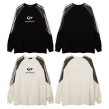 Men Long Sleeve Shirt College Style Long Sleeve T-shirt Men's and Women's Retro Bottoming Top