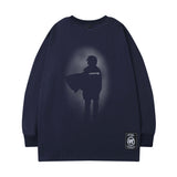 Men Long Sleeve Shirt round Neck Long Sleeve Men and Women Street Loose Casual Hip Hop Couple