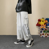Men Sweatpants Functional Overalls Men's Autumn Loose Wide-Leg Casual Pants