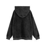 Men Hoodie Worn Looking Washed-out Hooded Sweater Men's Spring and Autumn Loose