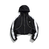 Unisex Jacket Autumn Contrast Color Hooded Coat Women's Clothing