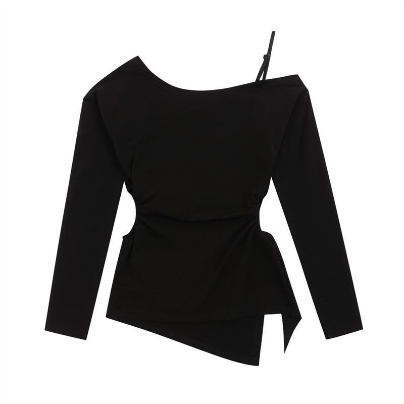 Women Long Sleeve T-Shirt off-Shoulder Printed Long Sleeve T-shirt Women's Fall Slim Fit Fashion Brand