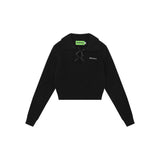 Women Sweater Lapel Sweater Women's Beauty Long Sleeve Short Spring Autumn Knitwear