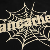 Men Hoodie Hooded Coat with Masked Zipper Men's Spider Web Puff Print Cardigan Sweater