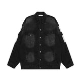 Men Denim Jacket Men Loose Denim Jacket