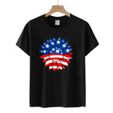 Women's Independence Day T Shirt T-shirt Women's Short-Sleeved Shirt Sunflower Print