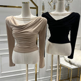 Women Long Sleeve Shirt Short Top