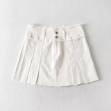 Women Skirt Raw Edge Denim Skirt Women's Retro
