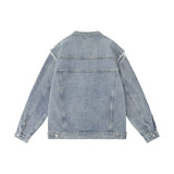 Men Denim Jacket Men's Washed Denim Jacket Vest