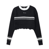 Women Sweater Short Knitwear for Girls Spring and Autumn round Neck