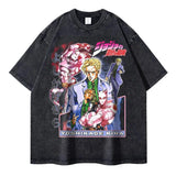 2024Kira Yoshikage T-shirt Oversize Vintage Washed Anime