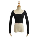 Women T-Shirt Bottoming Shirt Autumn and Winter Women's Short T-shirt Thread Top