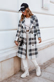 Women Coat Fashion Plaid Woolen Coat