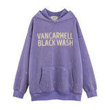 Men Hoodie Letters Printed Hoodie Autumn and Winter Washed Old