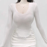Women Long Sleeve Shirt Bottoming Shirt Long Sleeve T-shirt Figure Autumn