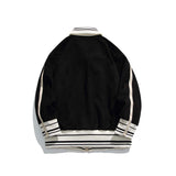 Unisex Jacket Autumn Retro Contrast Color Coat Women's Clothing