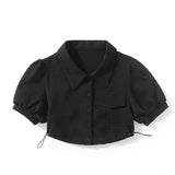 Women T-shirt High-Waist Blouse Women's Short Summer Top