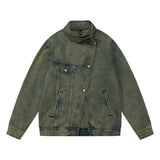 Men Denim Jacket Denim Jacket Men's Pu Shuai Washed Old Dyed Jacket