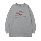Men Long Sleeve Shirt Cartoon Printed Loose Long Sleeves T-shirt Men's Ins Street