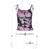 Women Halter Tops Summer Fashion Slim Print Sling Top