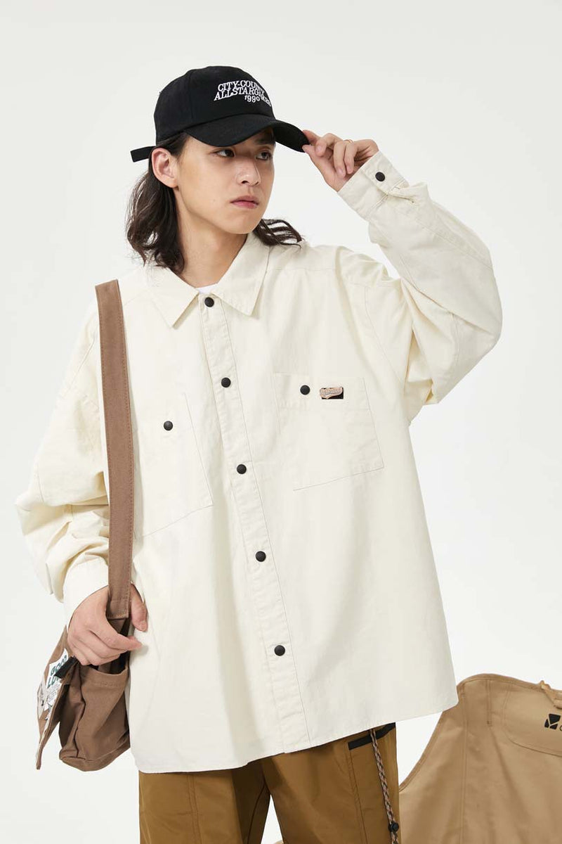 Unisex Jacket Fall Hook & Loop Shirt Women's Clothing