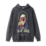 Men Hoodie Printed Hoodie Autumn and Winter Long Sleeve Washed Old