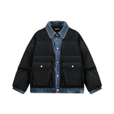 Unisex Jacket Winter Fake Two-Piece Design Simple Cotton-Padded Coat
