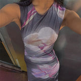 Women Dresses Autumn and Winter Women's Fashion round Neck Sleeveless Sexy Dress