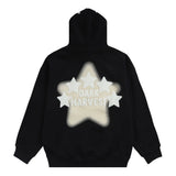 Men Fleece Lined Hoodie Embroidered Hoodie Men's High Street Ins Loose Pullover Hoodie