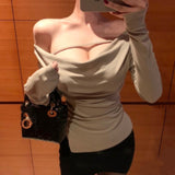 Women's Long Sleeve Shirt Long Sleeve Split Bottoming Shirt